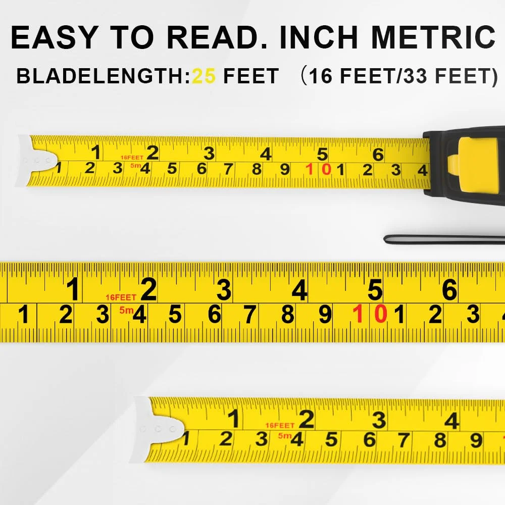 متر نواری جمع شونده 10 متری، متر نواری جمع شونده برای اندازه گیری بدن، متریک، خوانا و آسان برای مهندسین