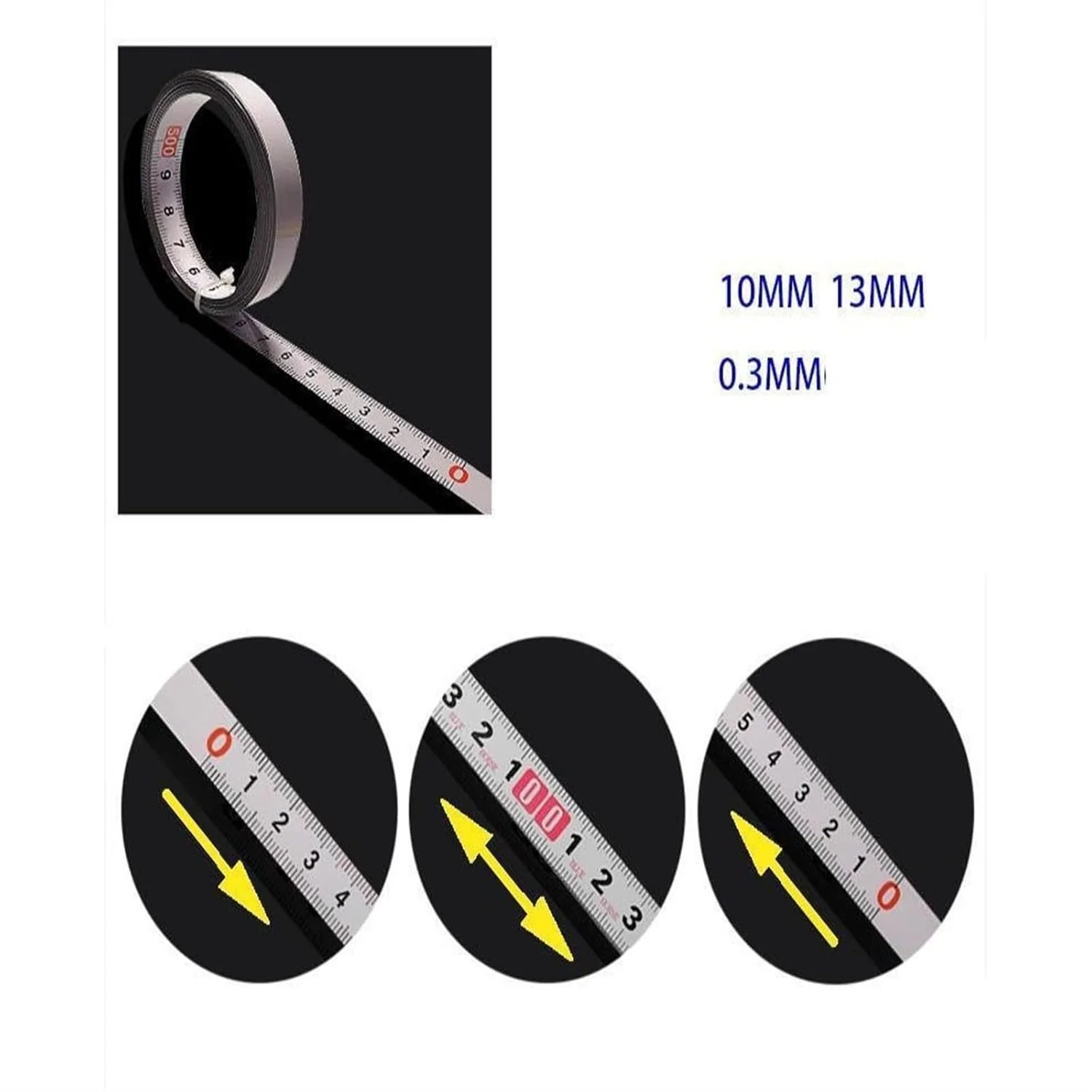 متر نواری استیل TEDNIDS با مقیاس متریک خود چسب، ضد زنگ، بادوام و مقاوم در برابر سایش (1-5 متر)