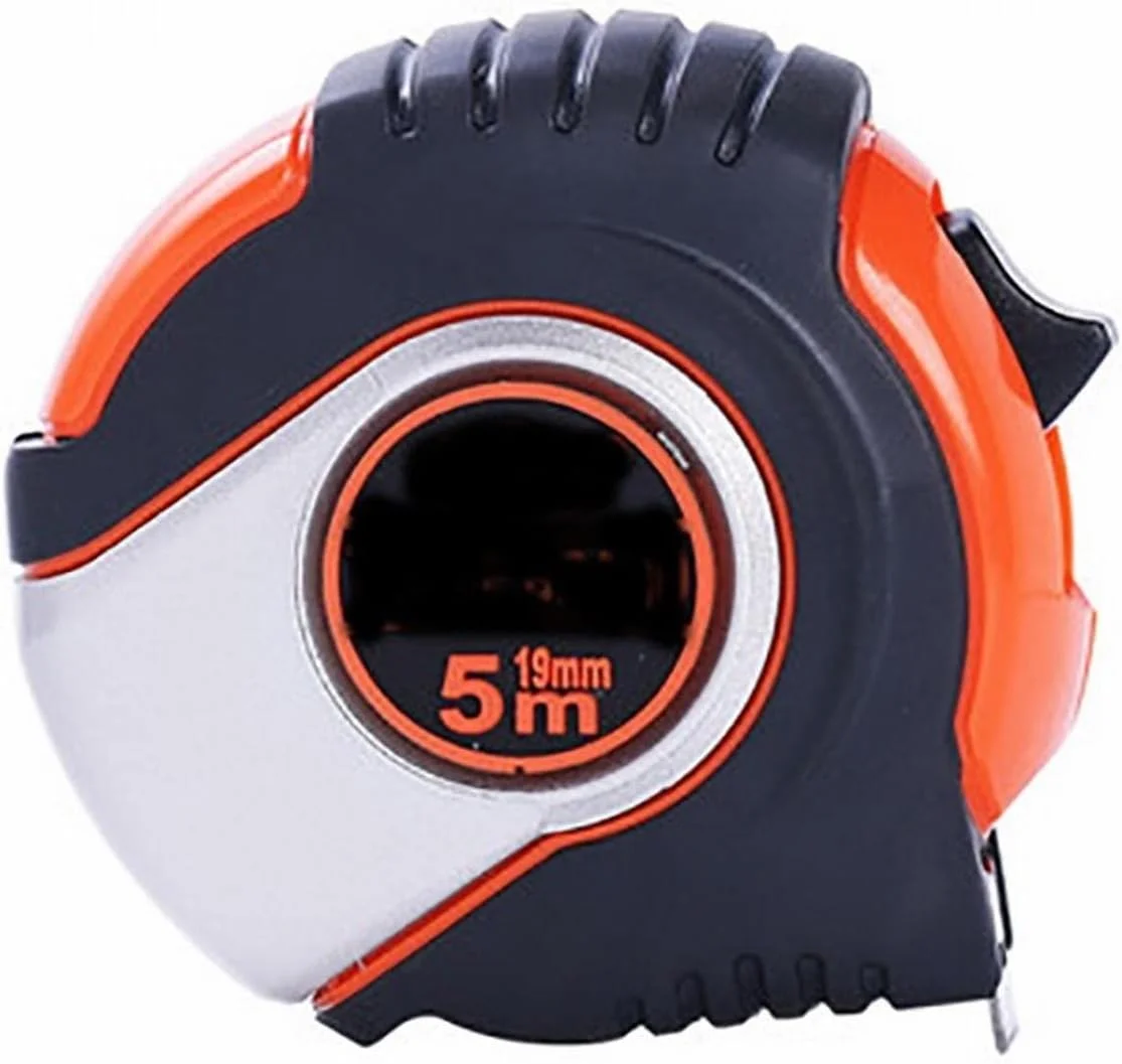 متر نواری WMGSDWB، نوار فولادی 5 متری 19 میلی متری، ابزار اندازه گیری خانگی، اندازه گیری با دقت بالا به همراه خط کش چوبی، ابزار DIY