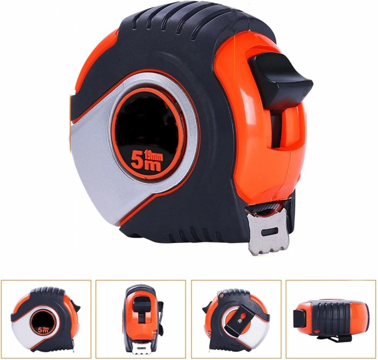 متر نواری WMGSDWB، نوار فولادی 5 متری 19 میلی متری، ابزار اندازه گیری خانگی، اندازه گیری با دقت بالا به همراه خط کش چوبی، ابزار DIY