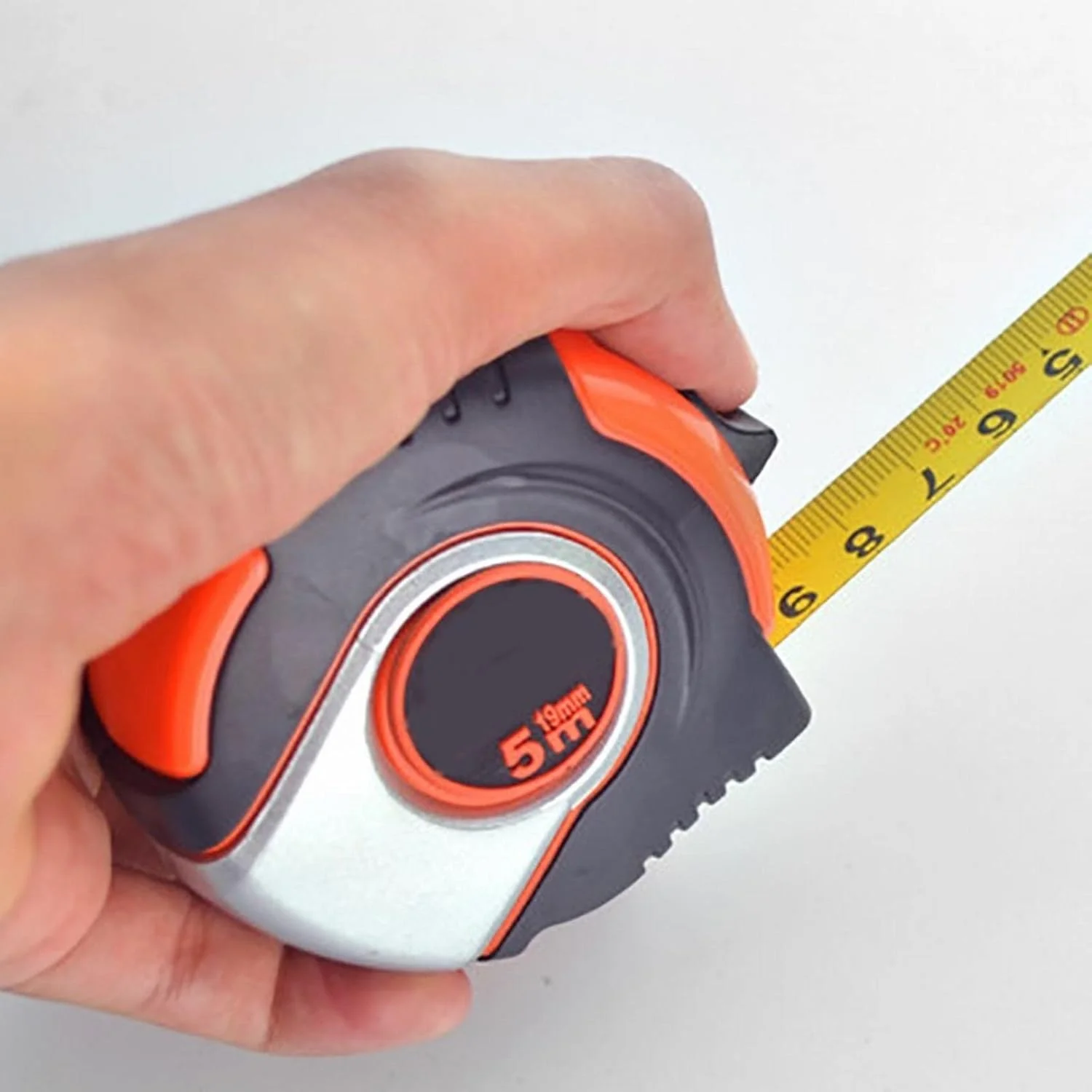 متر نواری WMGSDWB، نوار فولادی 5 متری 19 میلی متری، ابزار اندازه گیری خانگی، اندازه گیری با دقت بالا به همراه خط کش چوبی، ابزار DIY