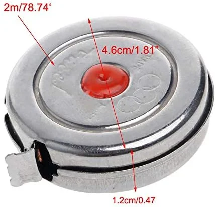 متر نواری YHUAEE، متر اندازه گیری 200 سانتی متری، مینی، مناسب دفتر کار، استیل ضد زنگ، مناسب نجاری، جمع شونده، متریک، ابزار تست رولت