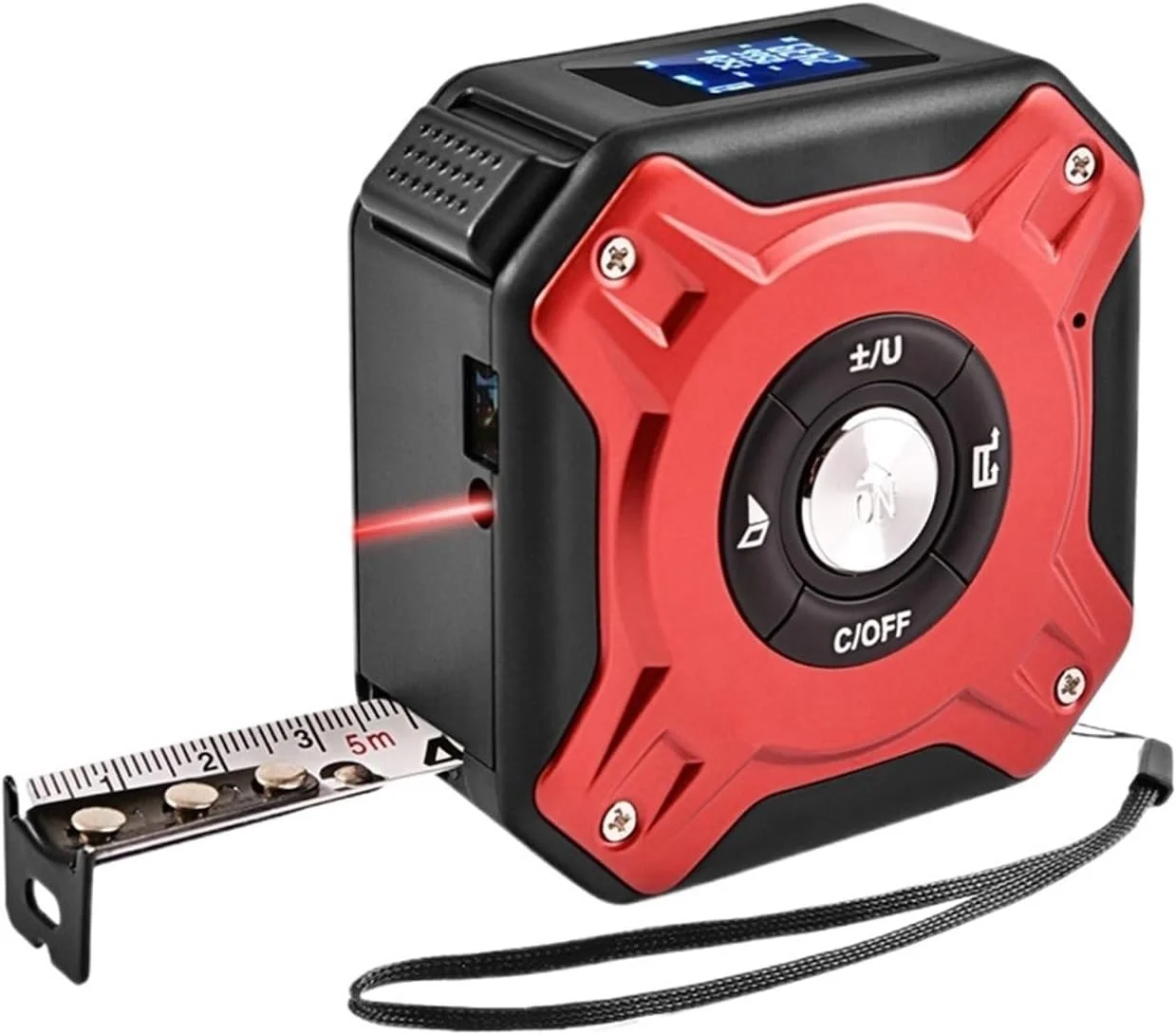 متر نواری LOYOUYEO، ابزار اندازه گیری، متر تلسکوپی، قابل حمل (آبی تیره)