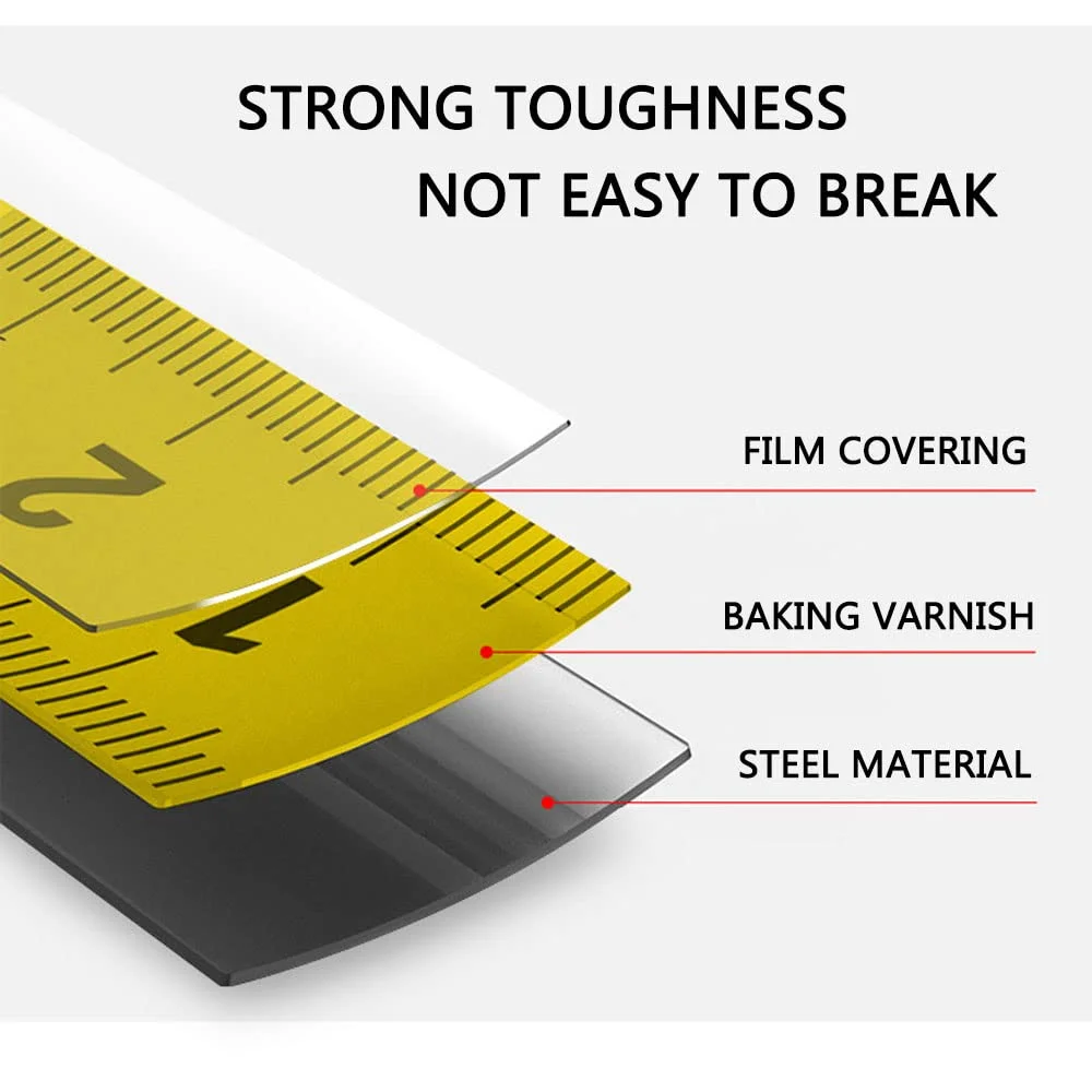 متر نواری 5 متری ORiTi با قفل جمع شونده و گیره کمربند، مقیاس اینچی/متریک، با روکش لاستیکی ضد ضربه، مناسب برای صاحبان خانه، برقکاران، نجاران، نقشه برداران و مهندسان