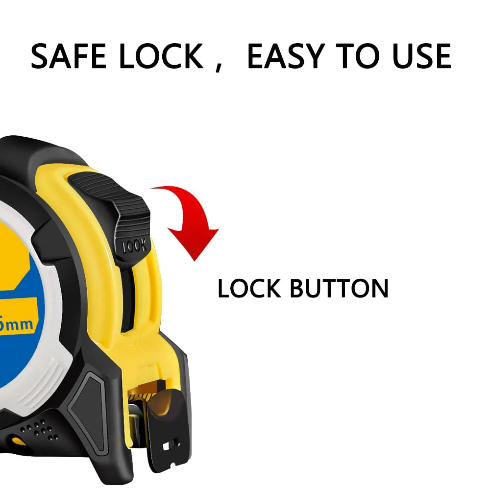 متر نواری 5 متری ORiTi با قفل جمع شونده و گیره کمربند، مقیاس اینچی/متریک، با روکش لاستیکی ضد ضربه، مناسب برای صاحبان خانه، برقکاران، نجاران، نقشه برداران و مهندسان
