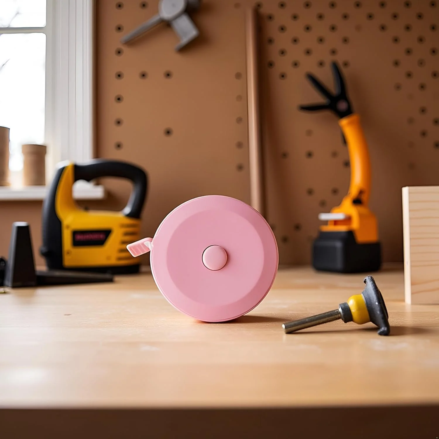 متر نواری صورتی 150 سانتی متری / 60 اینچی قابل حمل جمع شونده، ابزار اندازه گیری و طرح بندی