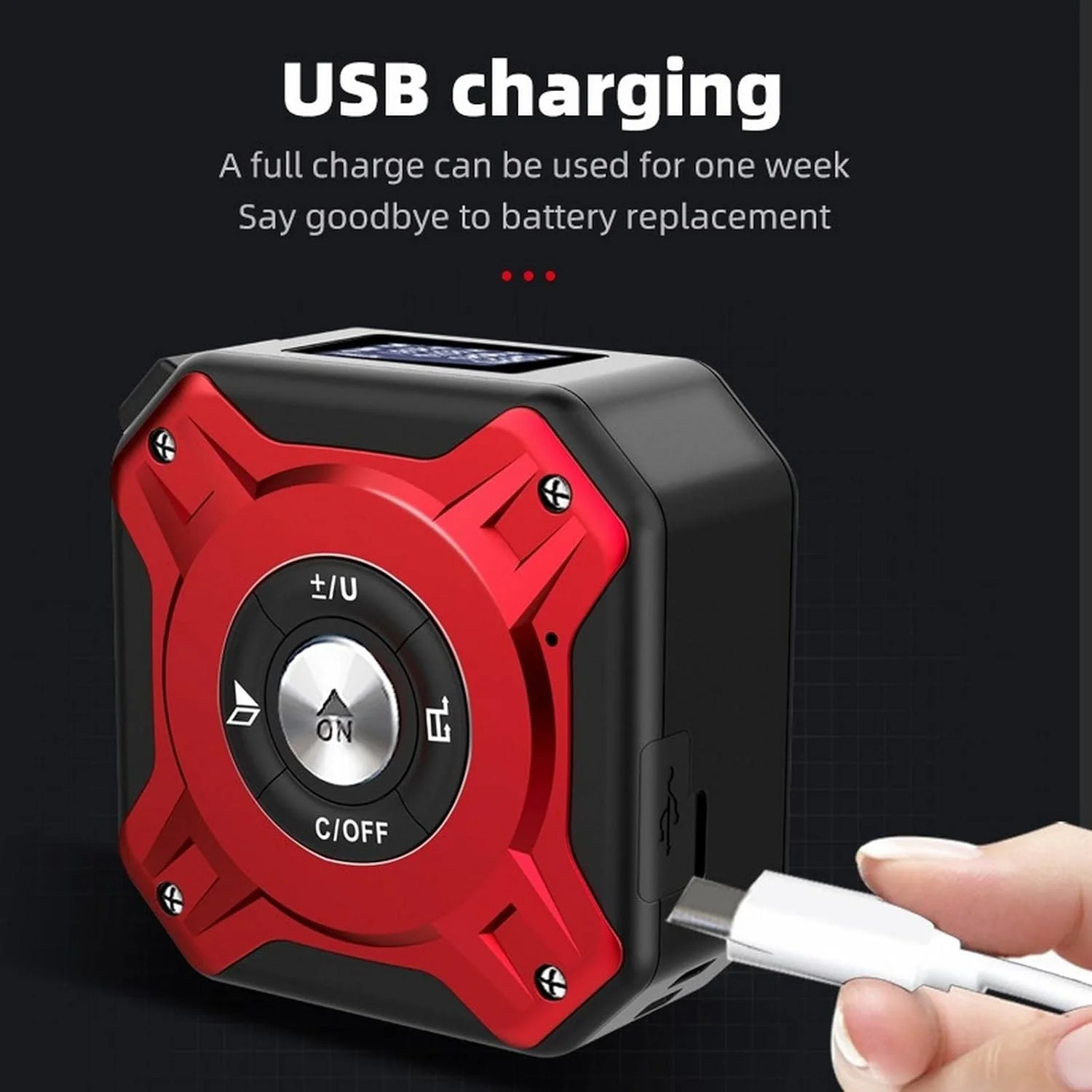 TEDNIDS Tape measure USB شريط قابل لإعادة الشحن يقيس شريط العرض الرقمي مع شريط القياس ليزر سلك لفة