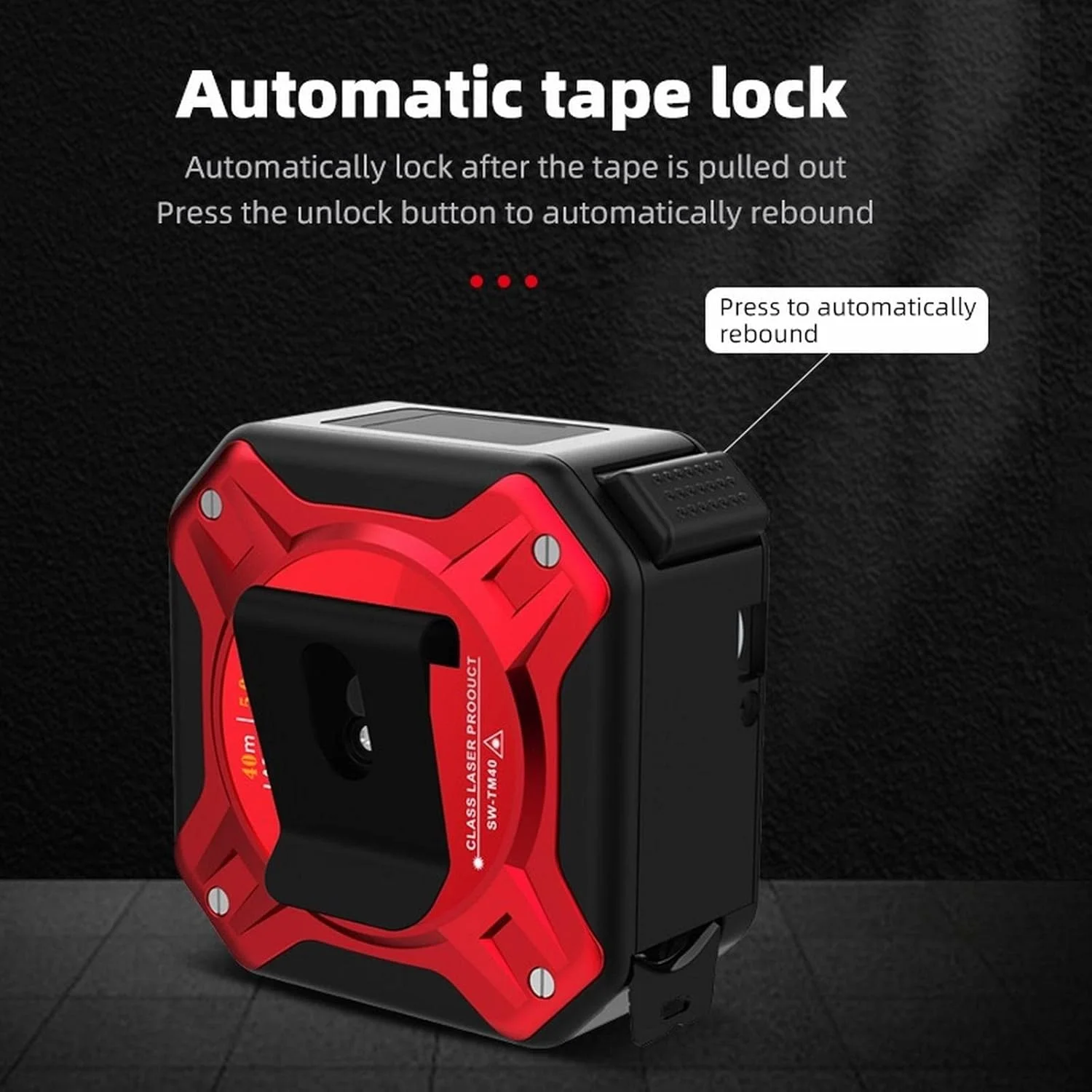 TEDNIDS Tape measure USB شريط قابل لإعادة الشحن يقيس شريط العرض الرقمي مع شريط القياس ليزر سلك لفة