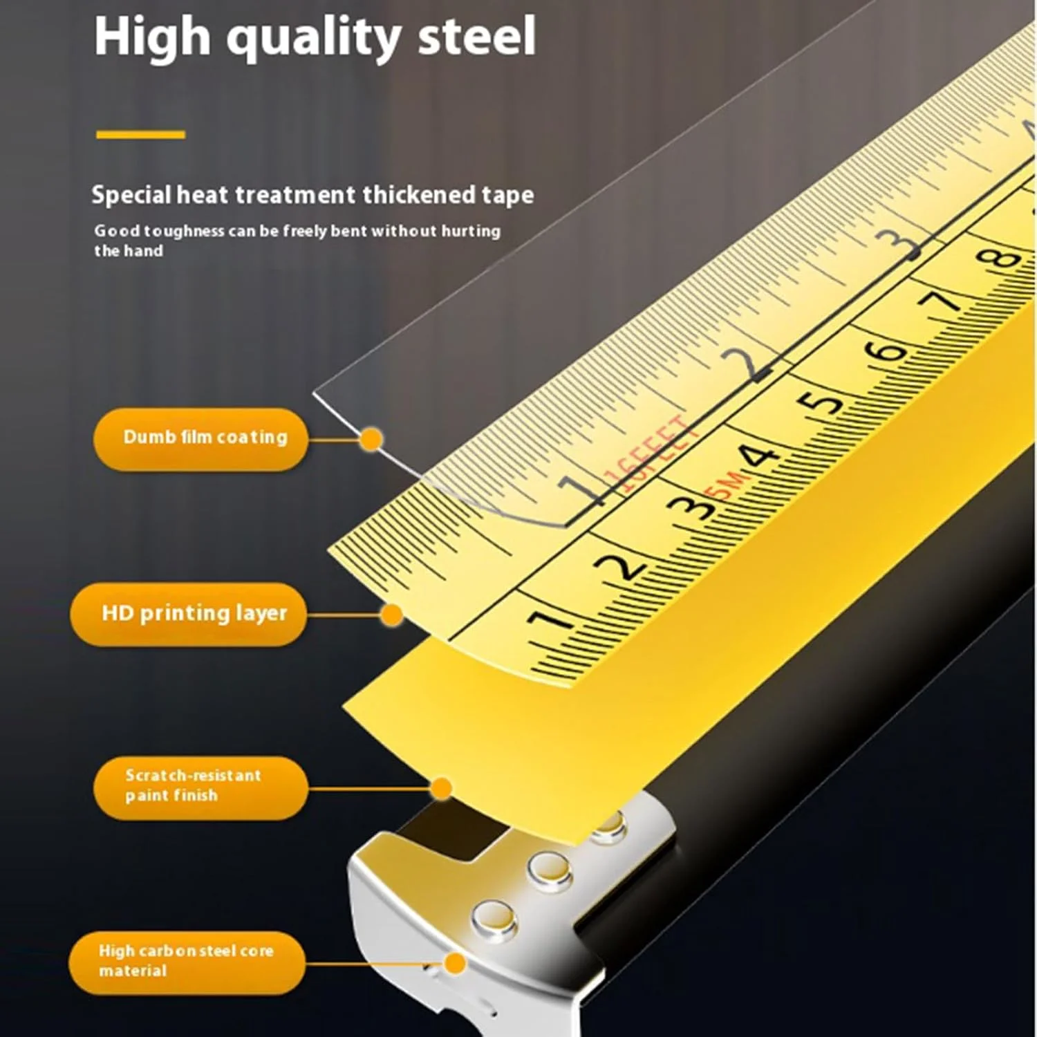 متر نواری متریک، 5 متری | خوانا، اندازه گیری خطی، مناسب برای مهندسان، نجاران و نقشه برداران
