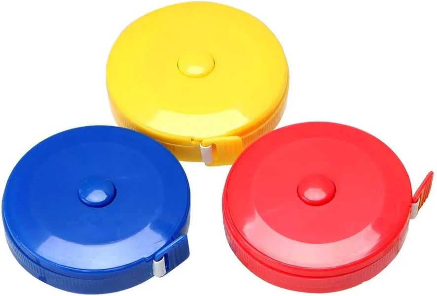 متر نواری YHUAEE، 2 عدد، 1.5 متری، متر نواری قابل حمل کوچک جمع شونده، ابزار اندازه گیری پلاستیکی