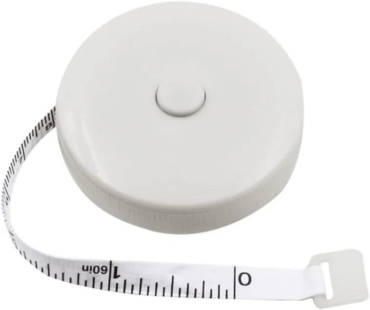 متر خیاطی، متر نواری، خط کش خیاطی، جاکلیدی متر، متر اندازه گیری سایز لباس، ابزار خیاطی قابل حمل (سفید)