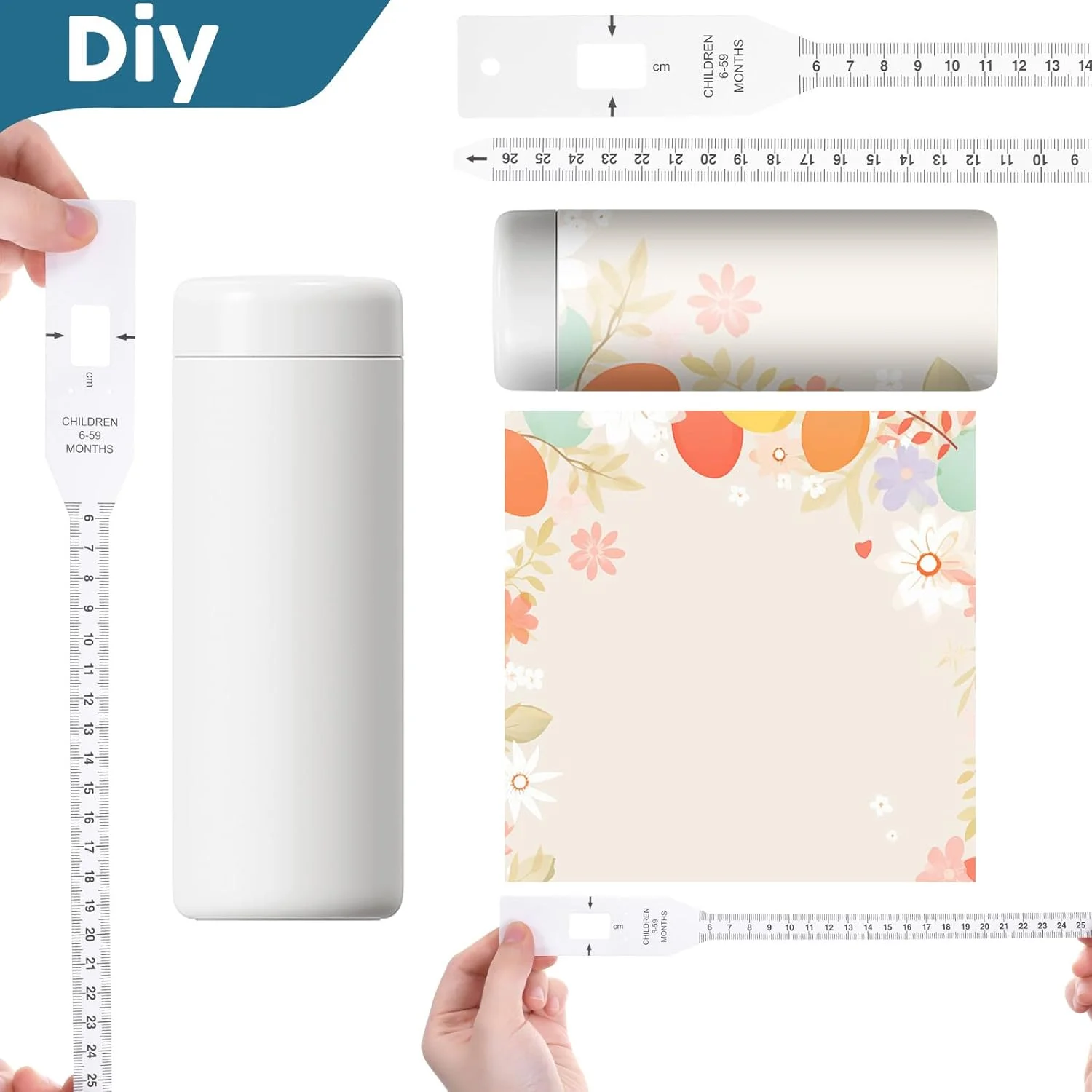 مجموعه 2 عددی خط کش اندازه گیری دور، ابزار اندازه گیری عرض لیوان، نوار اندازه گیری بدن برای اندازه گیری دقیق (2 نوع)