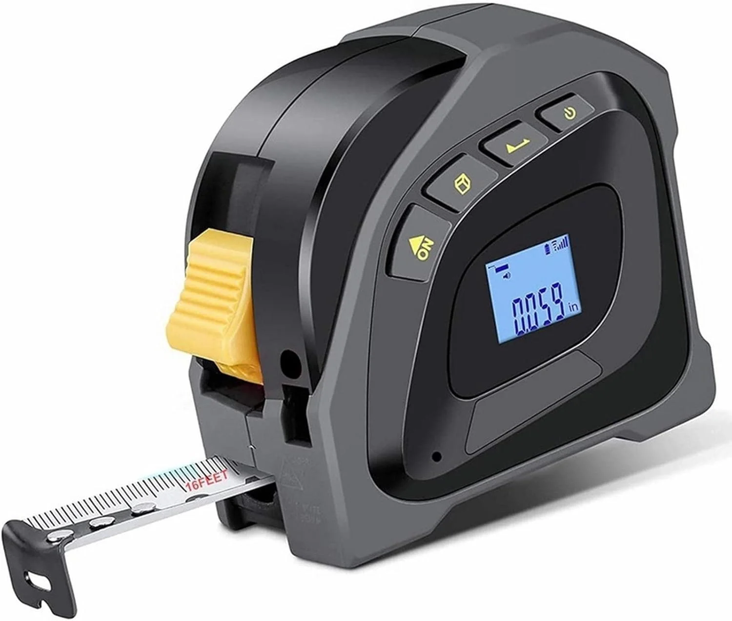متر نواری 2 در 1، اندازه گیری نوار 16 فوت، صفحه نمایش دیجیتال LCD، قلاب مغناطیسی قابل جابجایی، مناسب برای دکوراسیون منزل و غیره