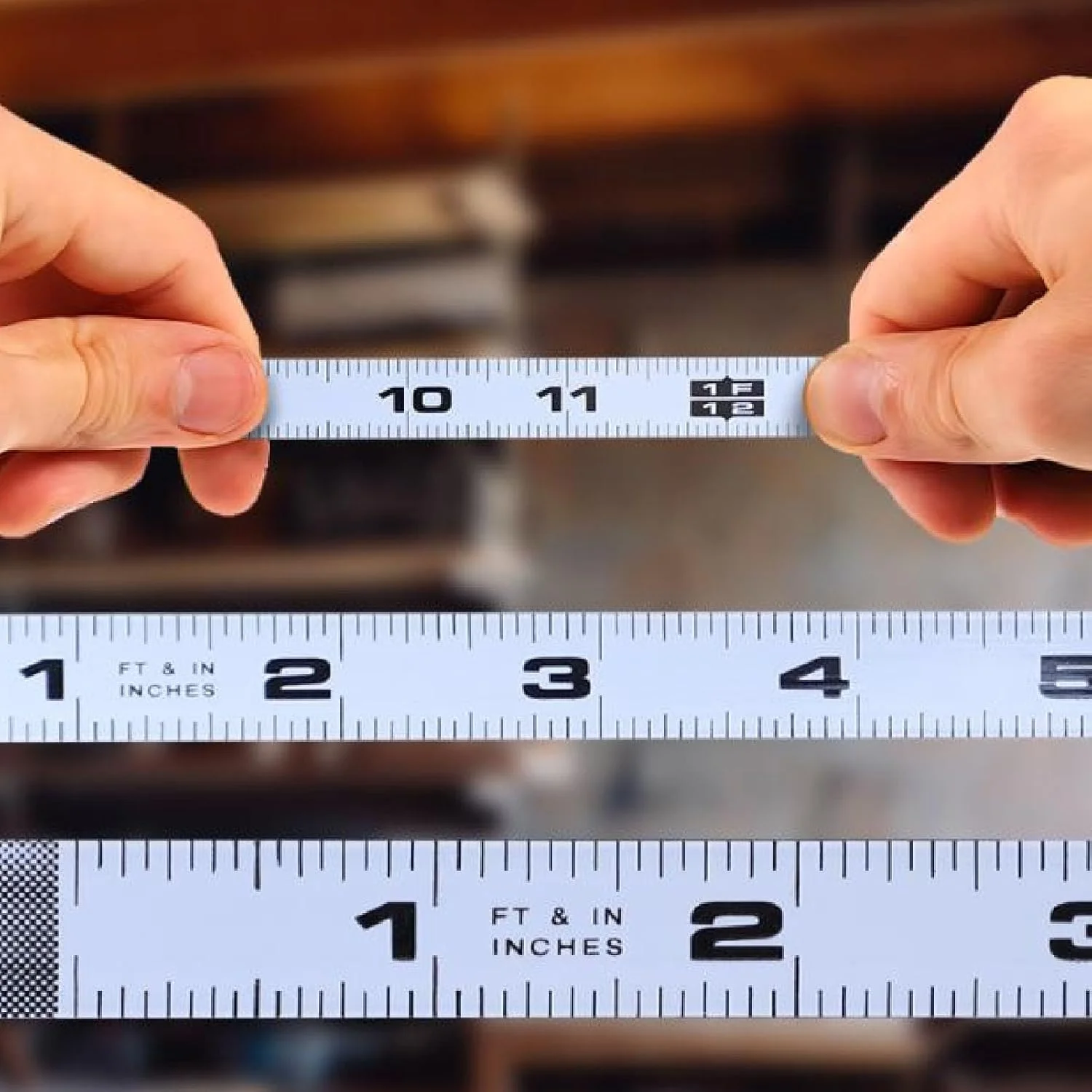 نوار اندازه گیری خود چسبنده Fafeicy فولاد کربنی با مقیاس اینچی معکوس راست به چپ برای میز کار، اره میزی و میز طراحی