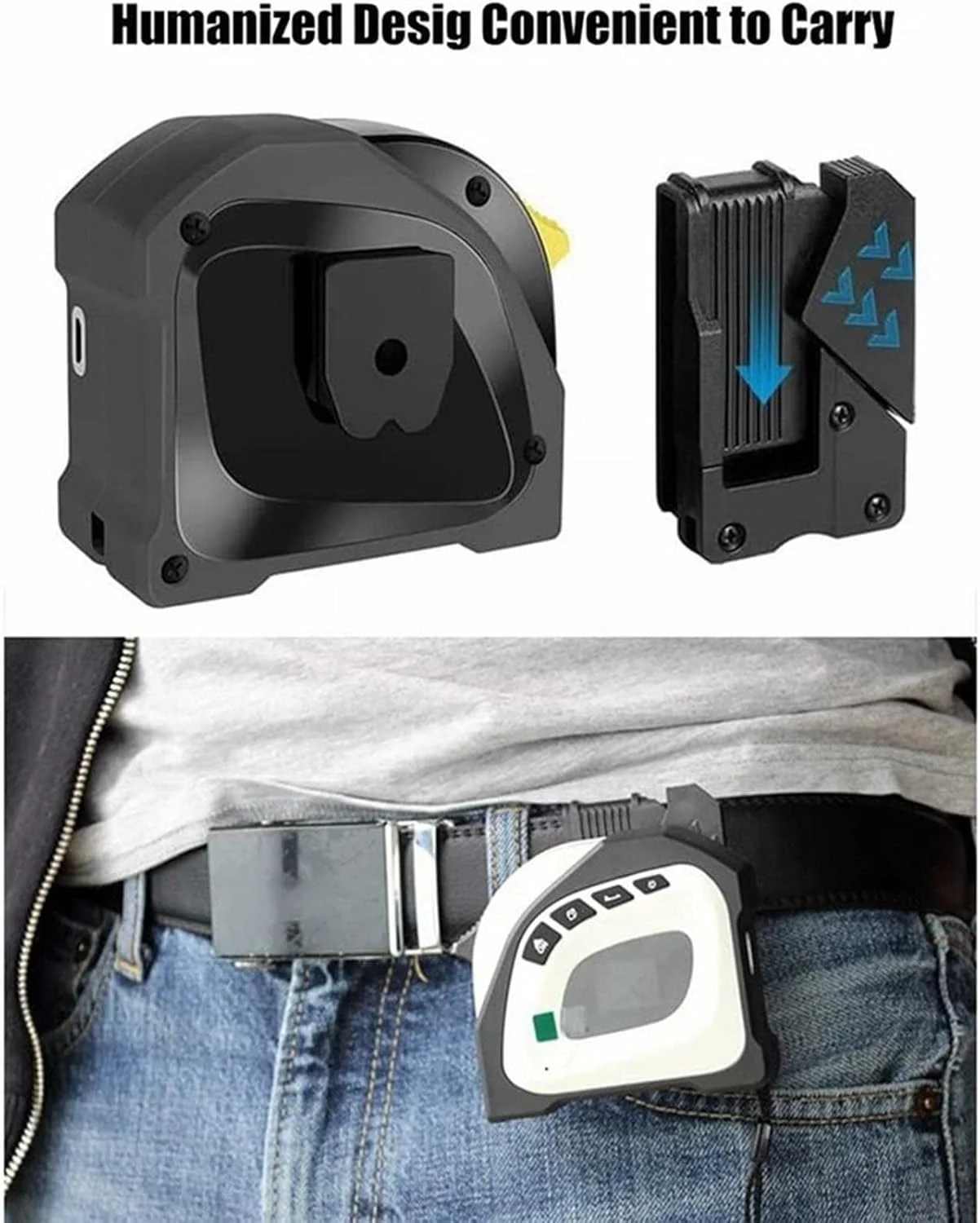 متر نواری 2 در 1، اندازه گیری نوار 16 فوت، صفحه نمایش دیجیتال LCD، قلاب مغناطیسی قابل جابجایی، مناسب برای دکوراسیون منزل و غیره