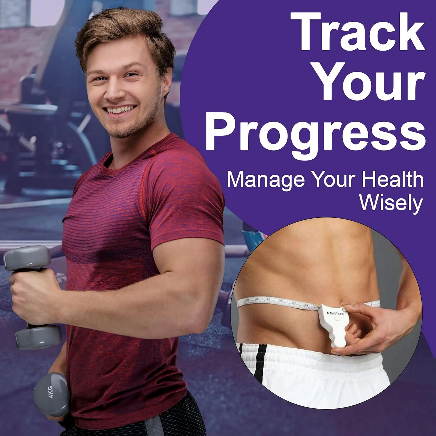 نوار اندازه گیری مقاوم وینیلی MyoTape، برای اندازه گیری هر قسمت از بدن – بازو، ران، ساق پا، سینه، کمر، باسن و غیره