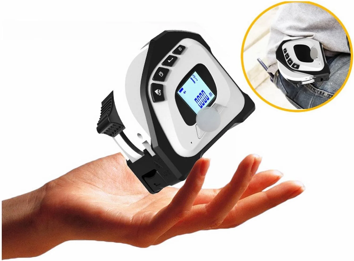 متر نواری لیزری دیجیتال جمع شونده، ابزار اندازه گیری فاصله و زاویه چند منظوره، متریک و اینچی متر نواری لیزری دیجیتال جمع شونده، ابزار اندازه گیری فاصله و زاویه چند منظوره، متریک و اینچی