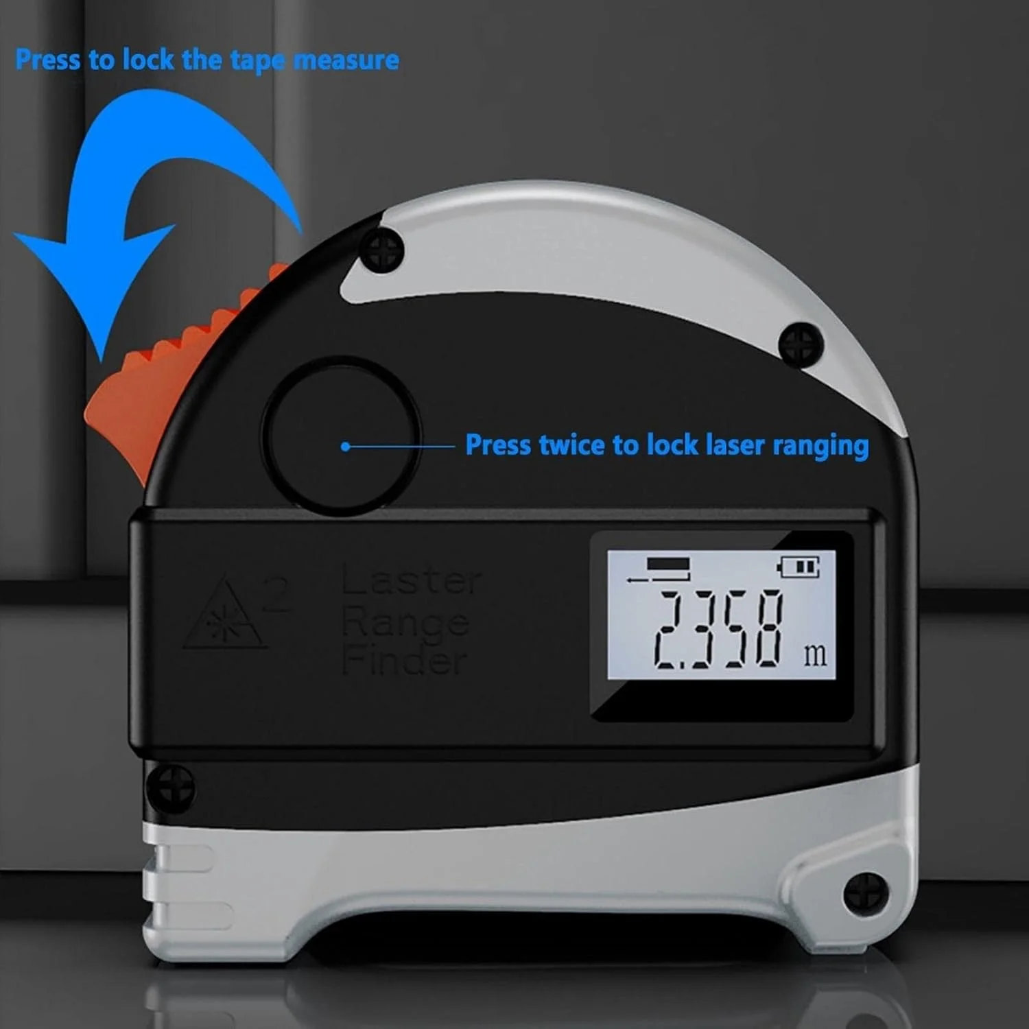 متر نواری لیزری با صفحه نمایش دیجیتال با دقت بالا، خط کش شمارنده الکترونیکی چند منظوره مادون قرمز متر نواری لیزری با صفحه نمایش دیجیتال با دقت بالا، خط کش شمارنده الکترونیکی چند منظوره مادون قرمز