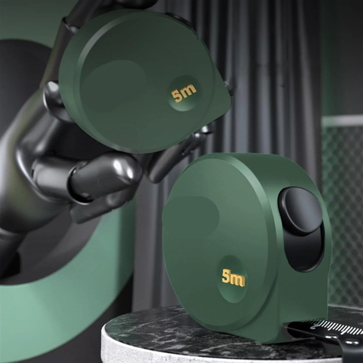 متر نواری دیجیتال AQHCGS، ابزار دستی تلسکوپی قابل حمل (5 متر)