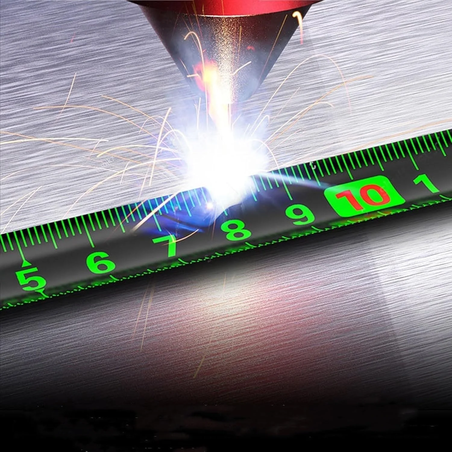 متر نواری YHUAEE، متر نواری فولادی فلورسنت، متر نواری خود قفل شونده ضخیم با دقت بالا، متر با مقیاس متریک مقاوم در برابر سایش