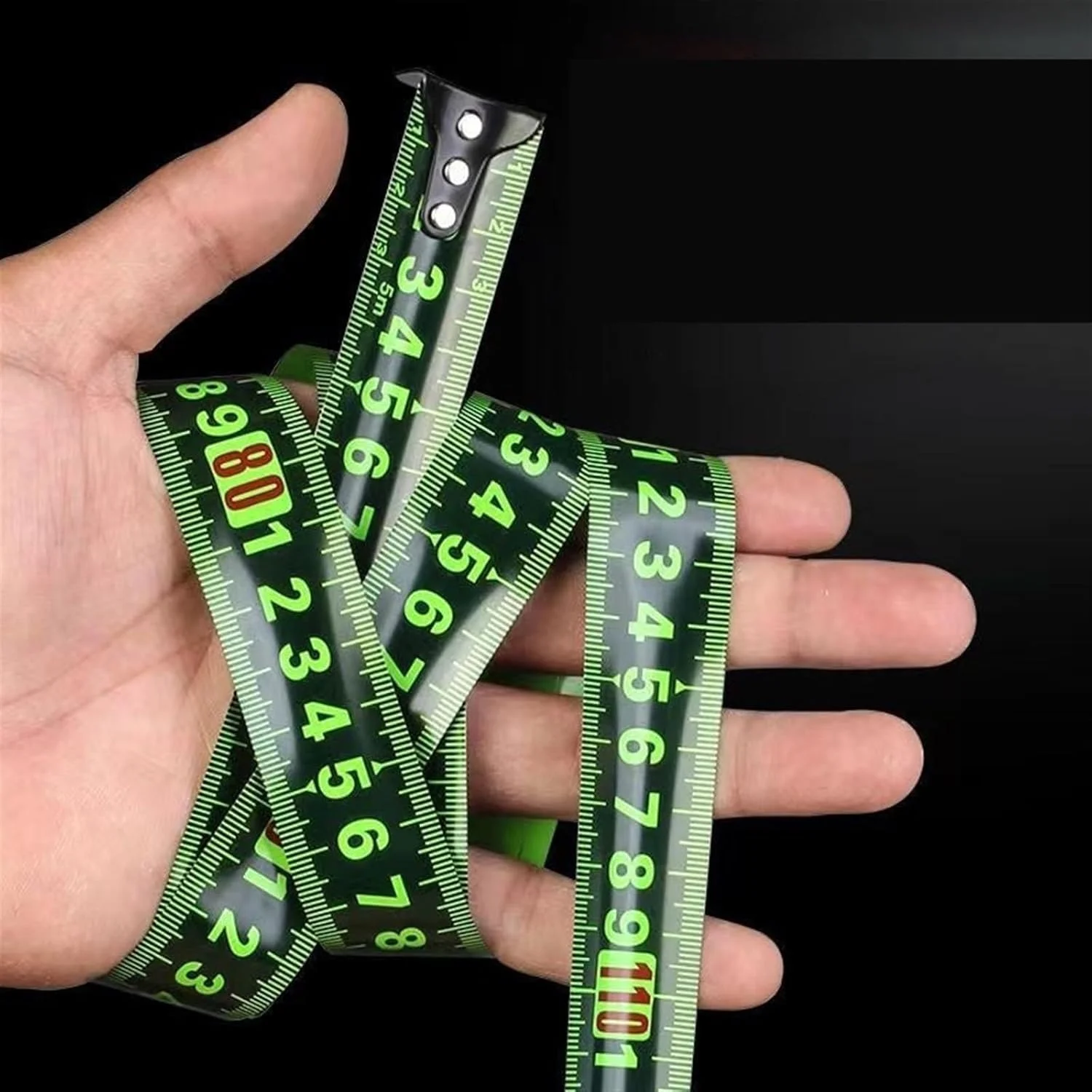 متر نواری YHUAEE، متر نواری فولادی فلورسنت، متر نواری خود قفل شونده ضخیم با دقت بالا، متر با مقیاس متریک مقاوم در برابر سایش