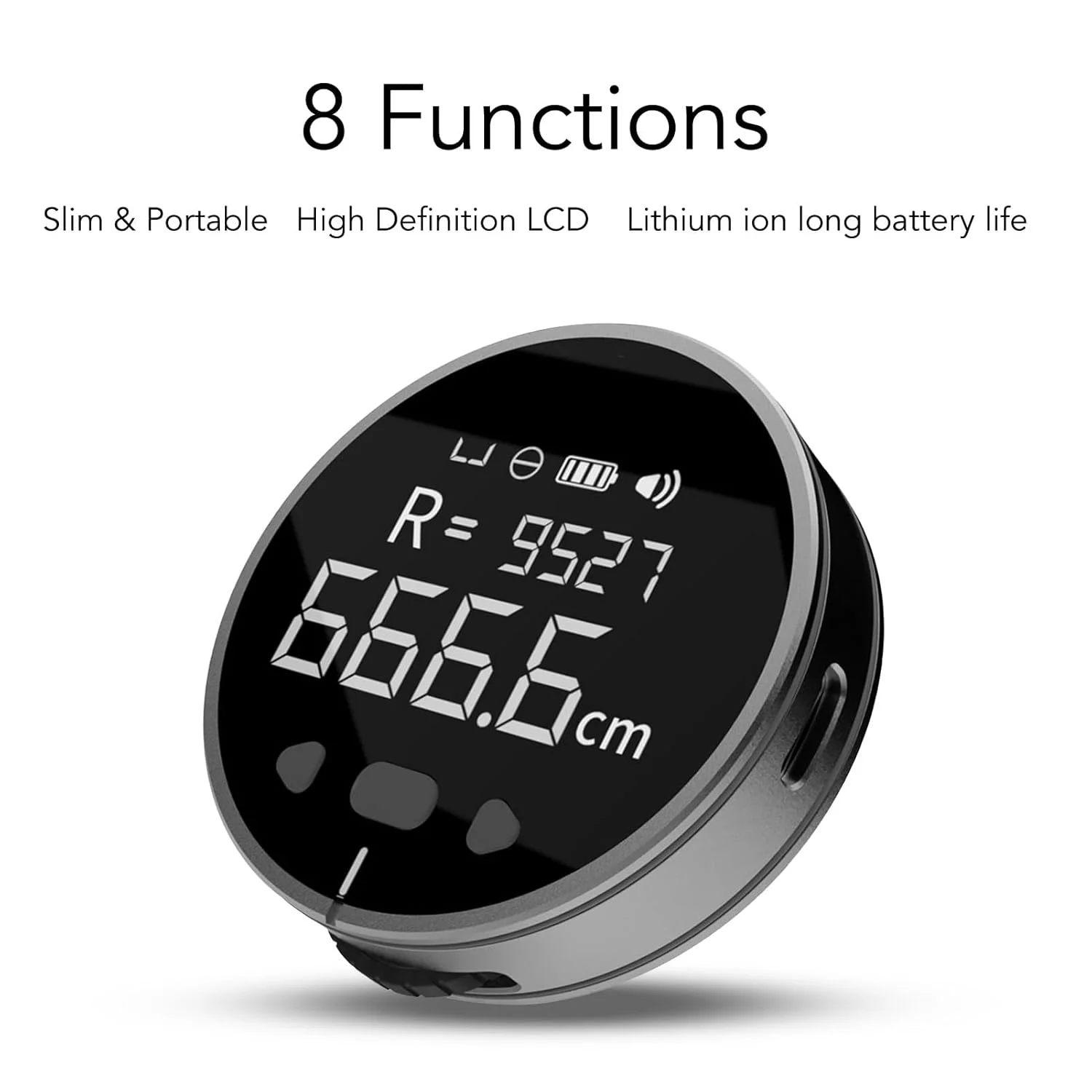 متر نواری دیجیتال الکترونیکی Yunir، ابزار اندازه گیری چرخشی قابل شارژ با صفحه نمایش LCD، 100 متر، همه کاره و با دقت بالا، برای کار، ساخت و ساز، بدن، خیاطی