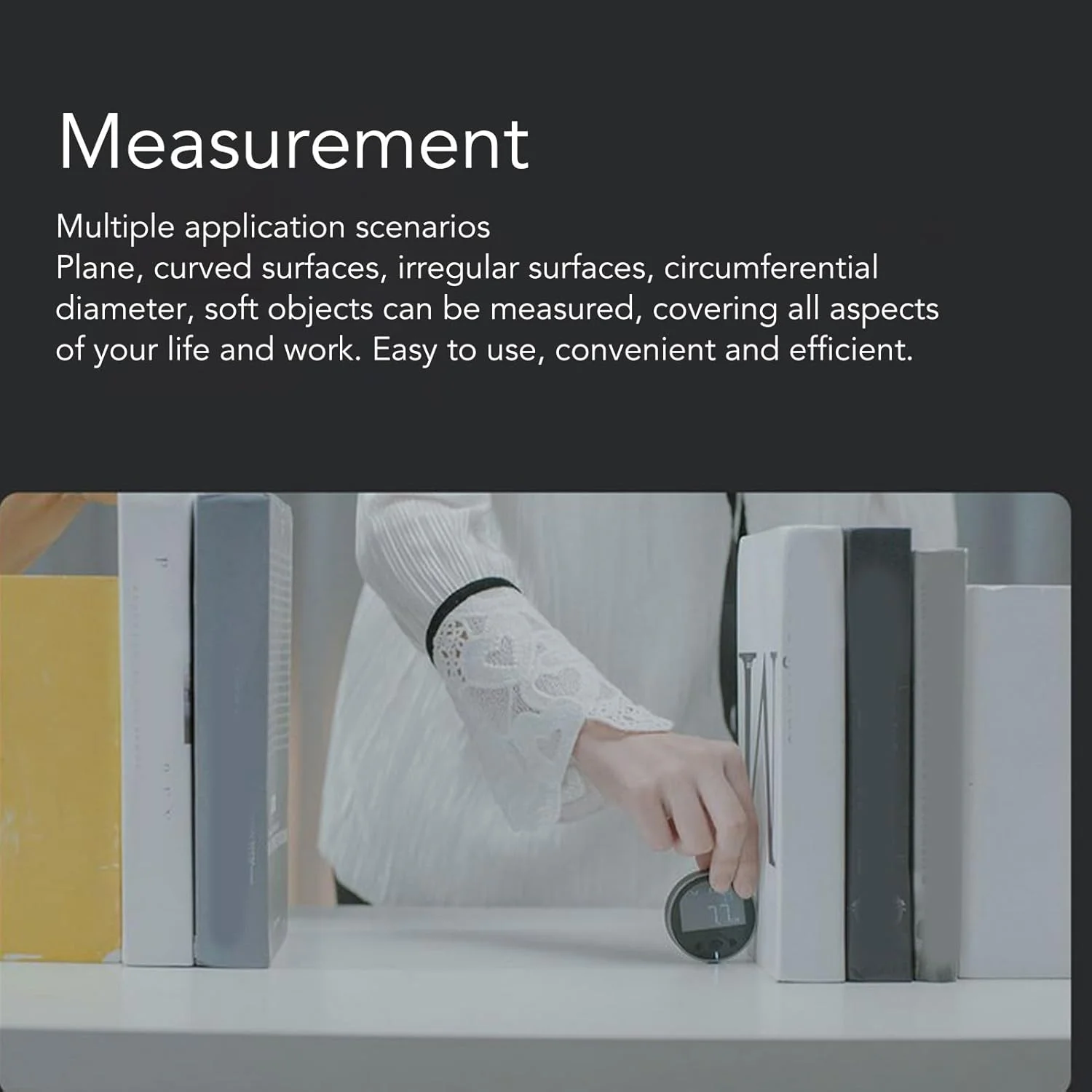 متر نواری دیجیتال الکترونیکی Yunir، ابزار اندازه گیری چرخشی قابل شارژ با صفحه نمایش LCD، 100 متر، همه کاره و با دقت بالا، برای کار، ساخت و ساز، بدن، خیاطی