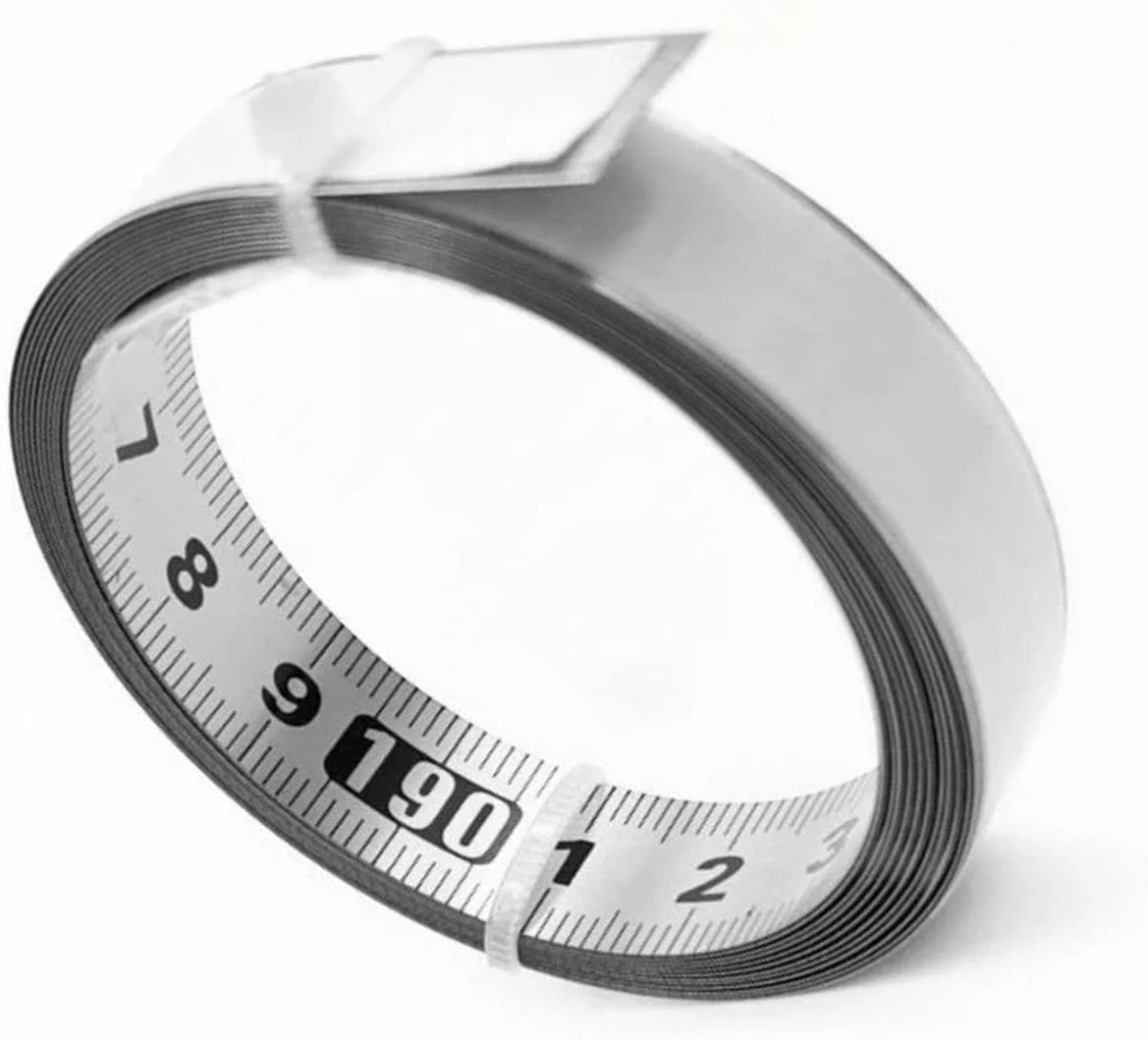 نوار اندازه گیری KRSIAXG، نوار مسیر میتری فولاد ضد زنگ، خط کش اندازه گیری خود چسب برای دوام و مقاومت در برابر سایش