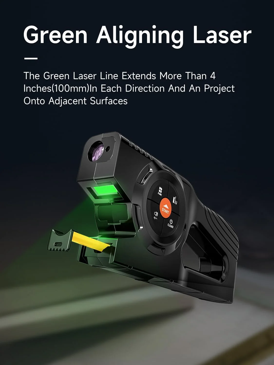 متر نواری دیجیتال 3 در 1، ابزار اندازه گیری لیزری 59 متری و متر نواری قفل خودکار با نمایشگر دیجیتال فوری و امتداد لیزر سبز، لیست اندازه گیری با حافظه