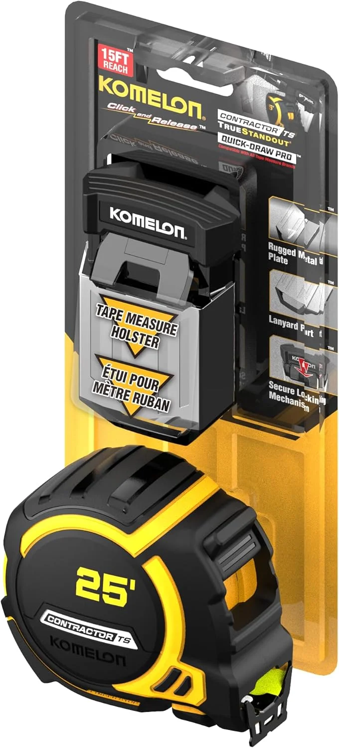 متر نواری پهن تیغه 7.5 متری کوملون به همراه غلاف کمربندی یونیورسال