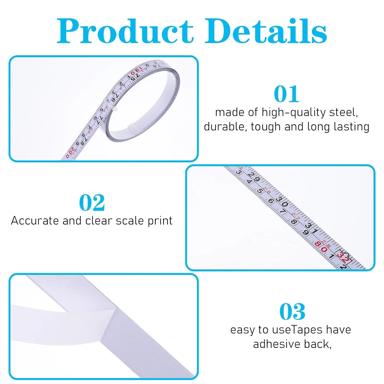 2 بسته نوار اندازه گیری خود چسب، نوار اندازه گیری چسبی 200 سانتی متر/78 اینچ، نوارهای اندازه گیری مقیاس امپریال و متریک با پشت چسب دار برای اره کاری نجاری و میز طراحی