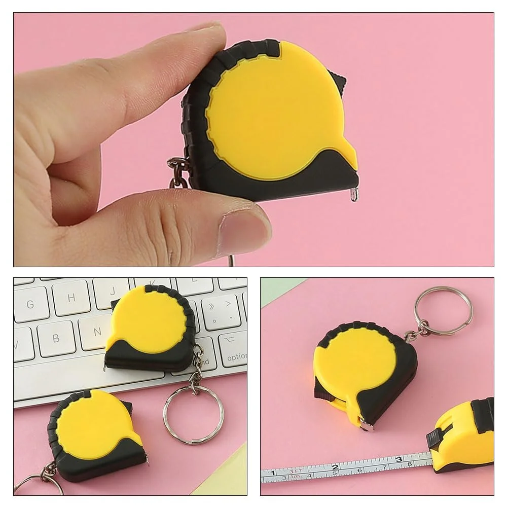 متر نواری مینی، خط کش اندازه گیری جمع شونده قابل حمل، متر نواری جاکلیدی با مقیاس های دوگانه متریک و اینچی، متر کوچک جیبی برای DIY، کاردستی، خیاطی، پروژه های ساختمانی، 4 عدد