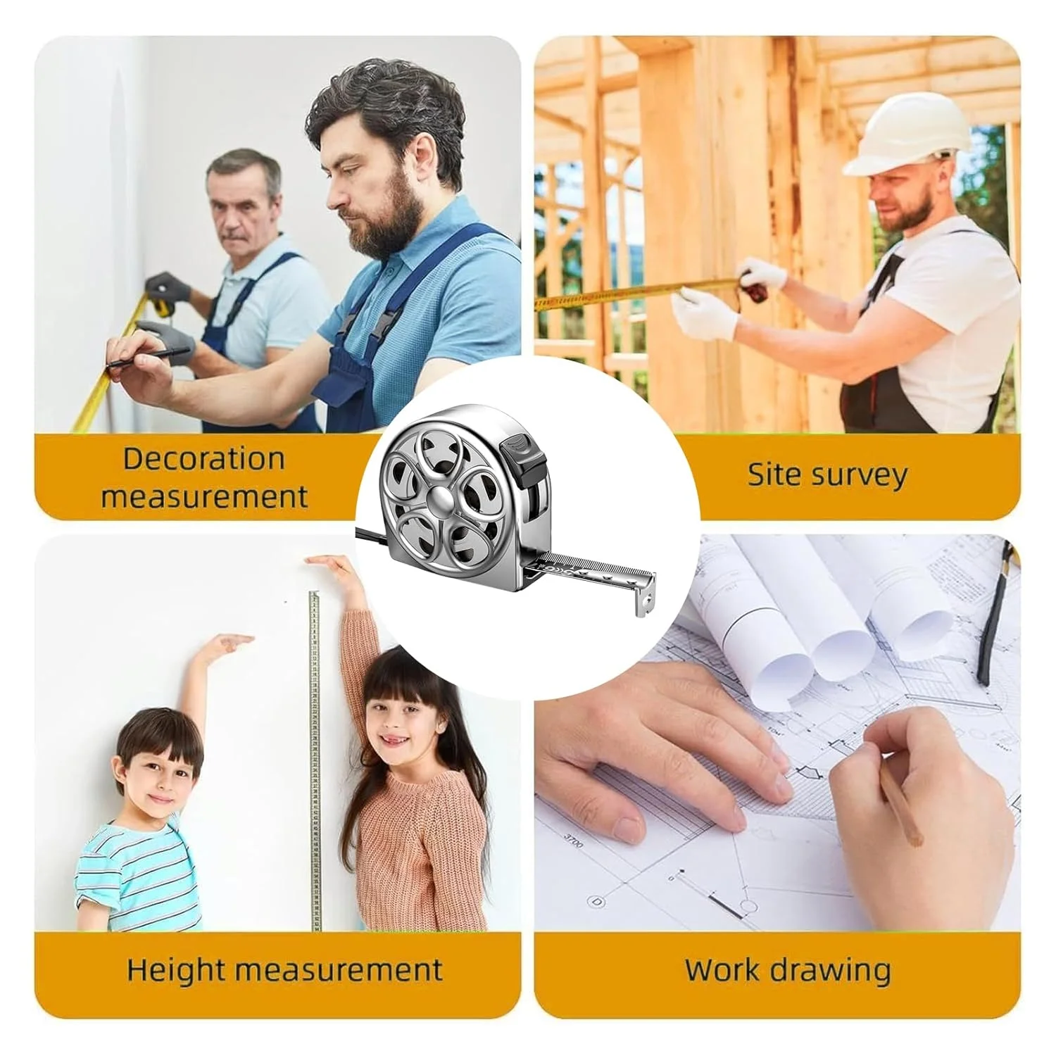 متر نواری استیل ضد زنگ، متر اندازه گیری استیل ضد آب جمع شونده | لوازم جانبی خط کش خانگی ضد سقوط با خوانایی آسان برای مهندسی صنعتی فضای باز، کشاورزی و نجاری متر نواری استیل ضد زنگ، متر اندازه گیری استیل ضد آب جمع شونده | لوازم جانبی خط کش خانگی ضد سقوط با خوانایی آسان برای مهندسی صنعتی فضای باز، کشاورزی و نجاری