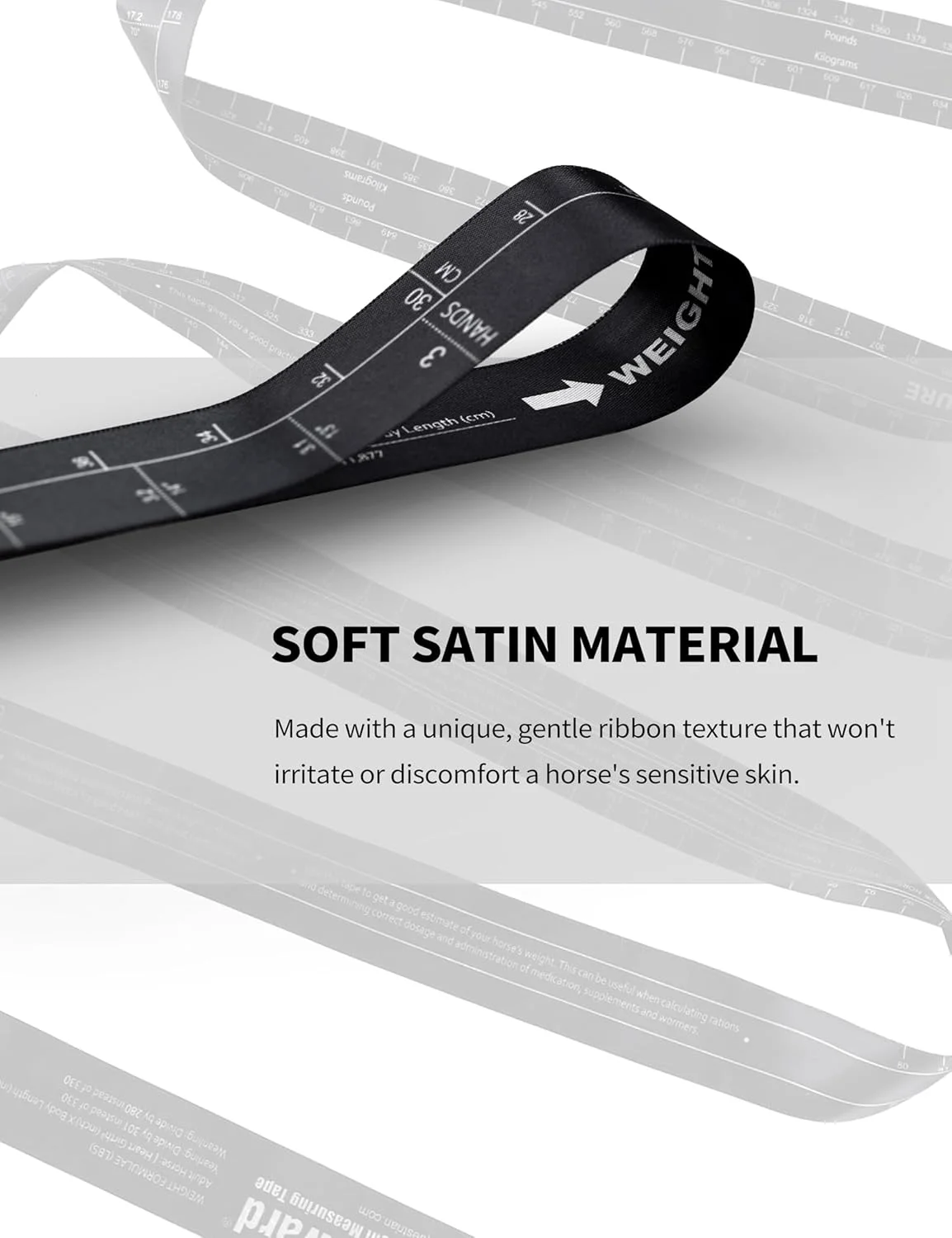 متر اندازه گیری وزن اسب هریسون هاوارد، اندازه گیری دقیق قد و وزن اسب، قابل حمل، طول 2 متر - مشکی (3 عددی)