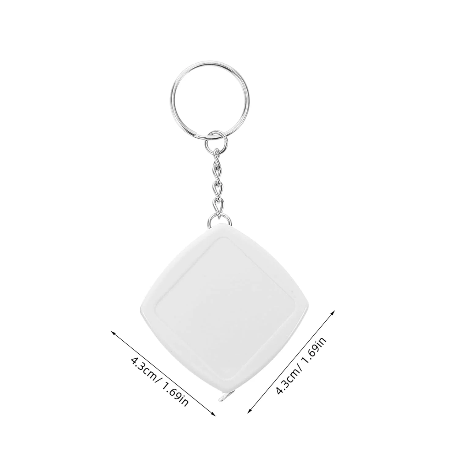 STOBOK 2 عدد متر نواری کوچک قابل حمل، متر اندازه گیری، جاکلیدی، اندازه گیری تاشو کوچک، خیاطی، درز، سفید، ABS