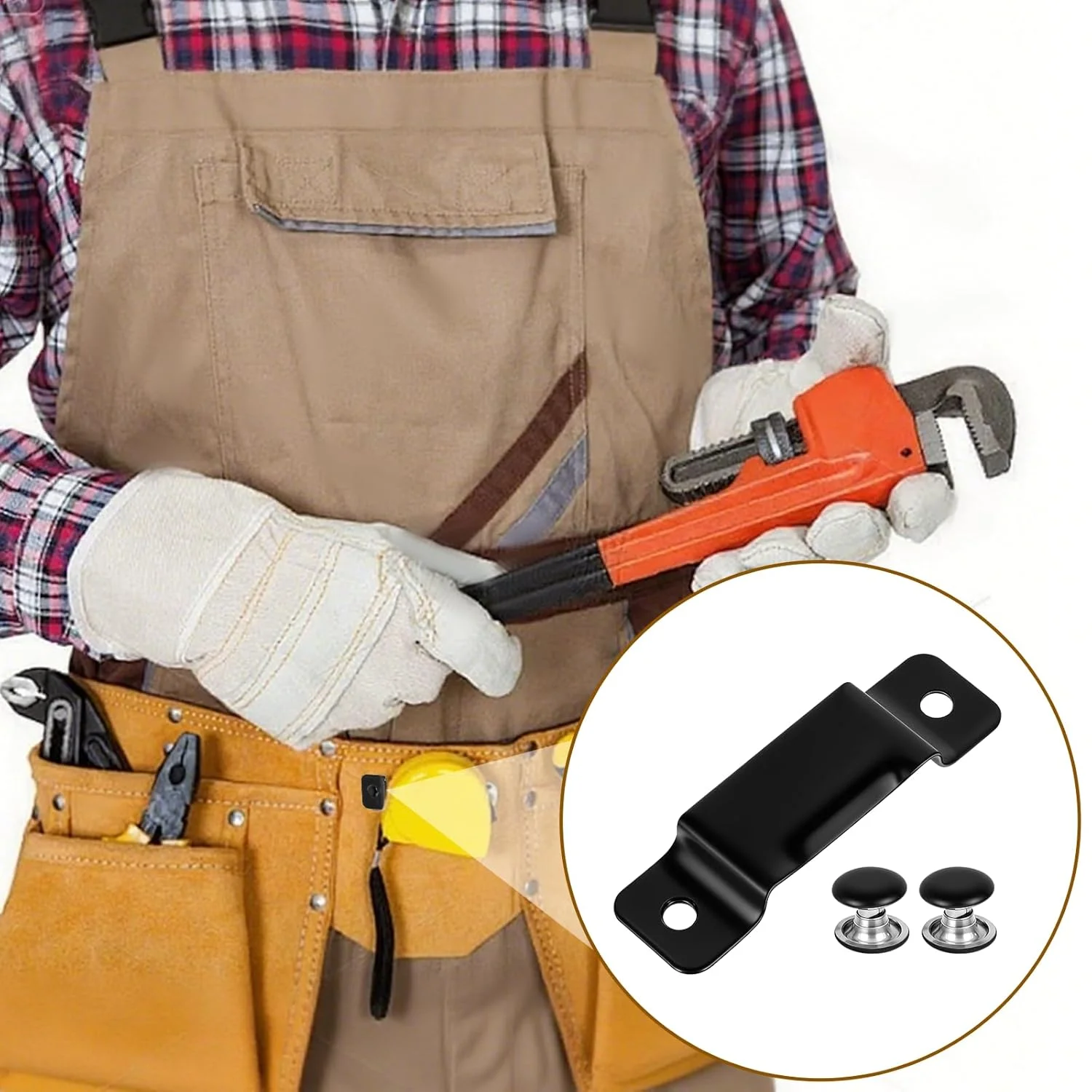 گیره نگهدارنده متر فلزی 6 عددی با پرچ، مشکی