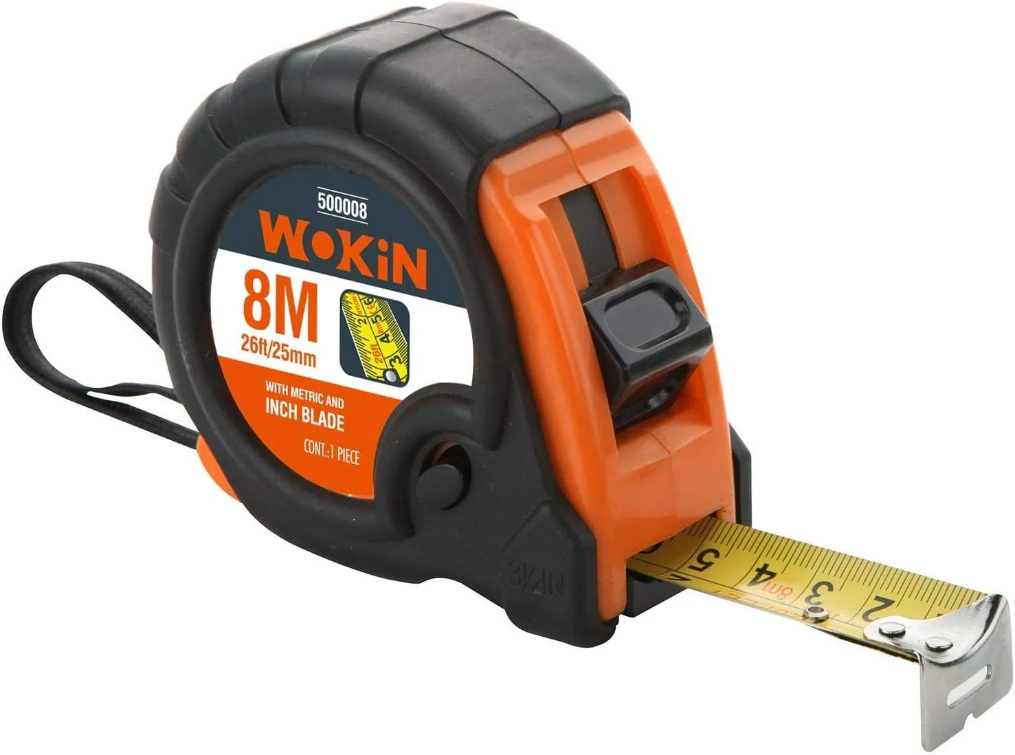 متر نواری 5 متری WOKIN با بدنه لاستیکی 19 میلی متری متر نواری 5 متری WOKIN با بدنه لاستیکی 19 میلی متری