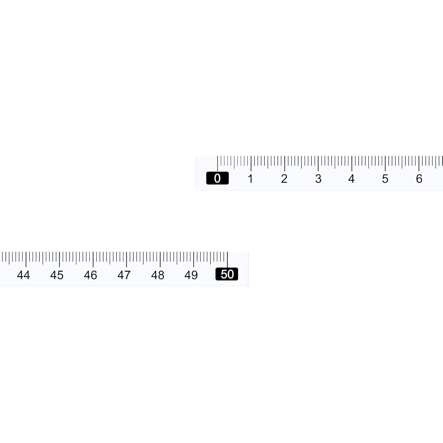 نوار اندازه گیری چسبی 10 عددی 50 سانتی متری خواندن از چپ به راست، نوارهای اندازه گیری چسبی برای میز کار (سفید)