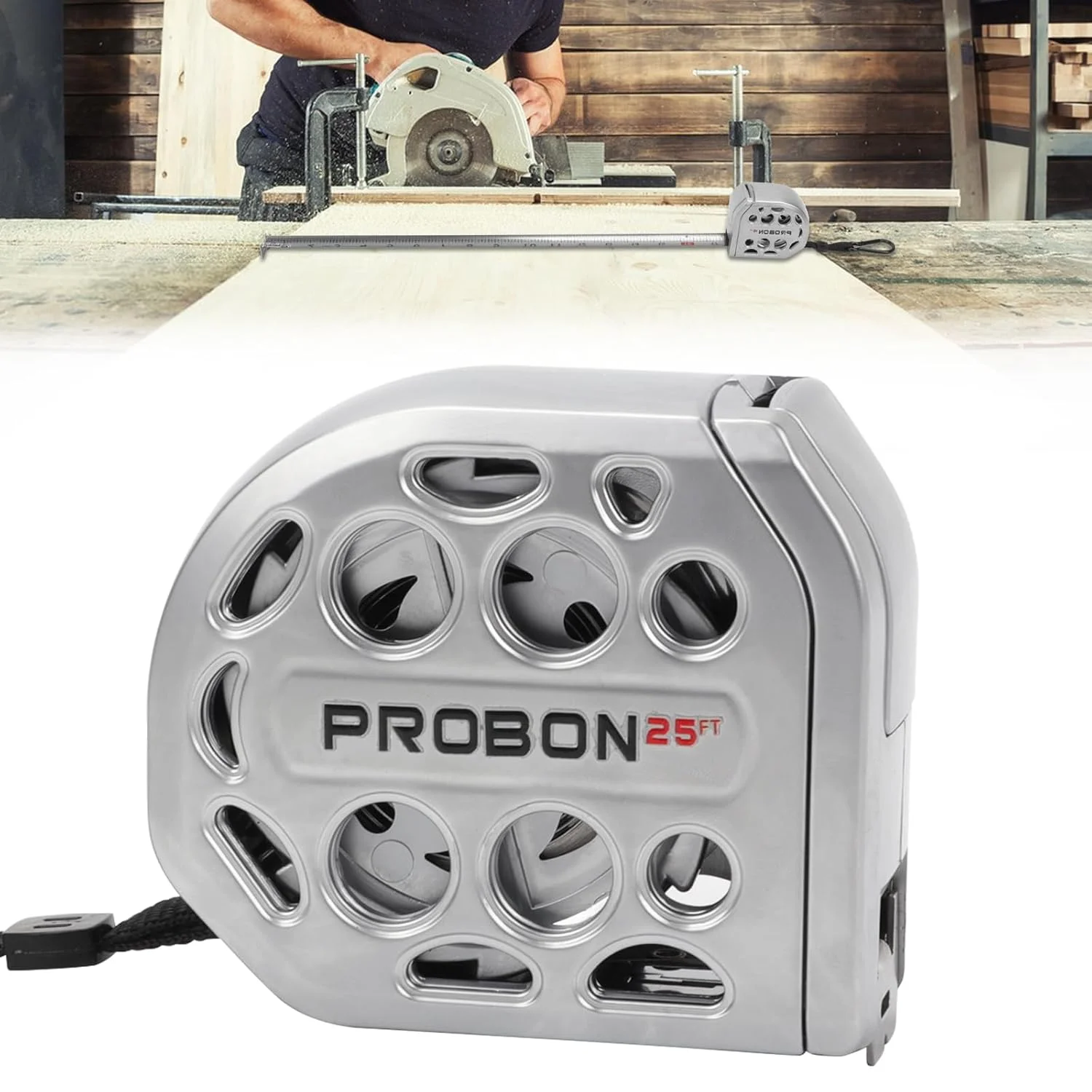 متر نواری استیل ضد زنگ، متر با مقیاس دو طرفه، متر نواری جمع شونده برای مصارف خانگی، کشاورزی، صنعتی و نجاری (7.5 متر)