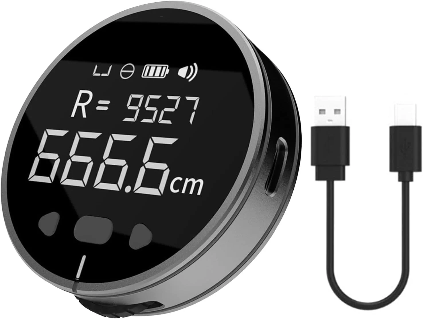 متر نواری دیجیتال با صفحه نمایش LCD، 100 متر، قابل شارژ، ابزار اندازه گیری مسافت های طولانی برای سطوح صاف، منحنی و قطر