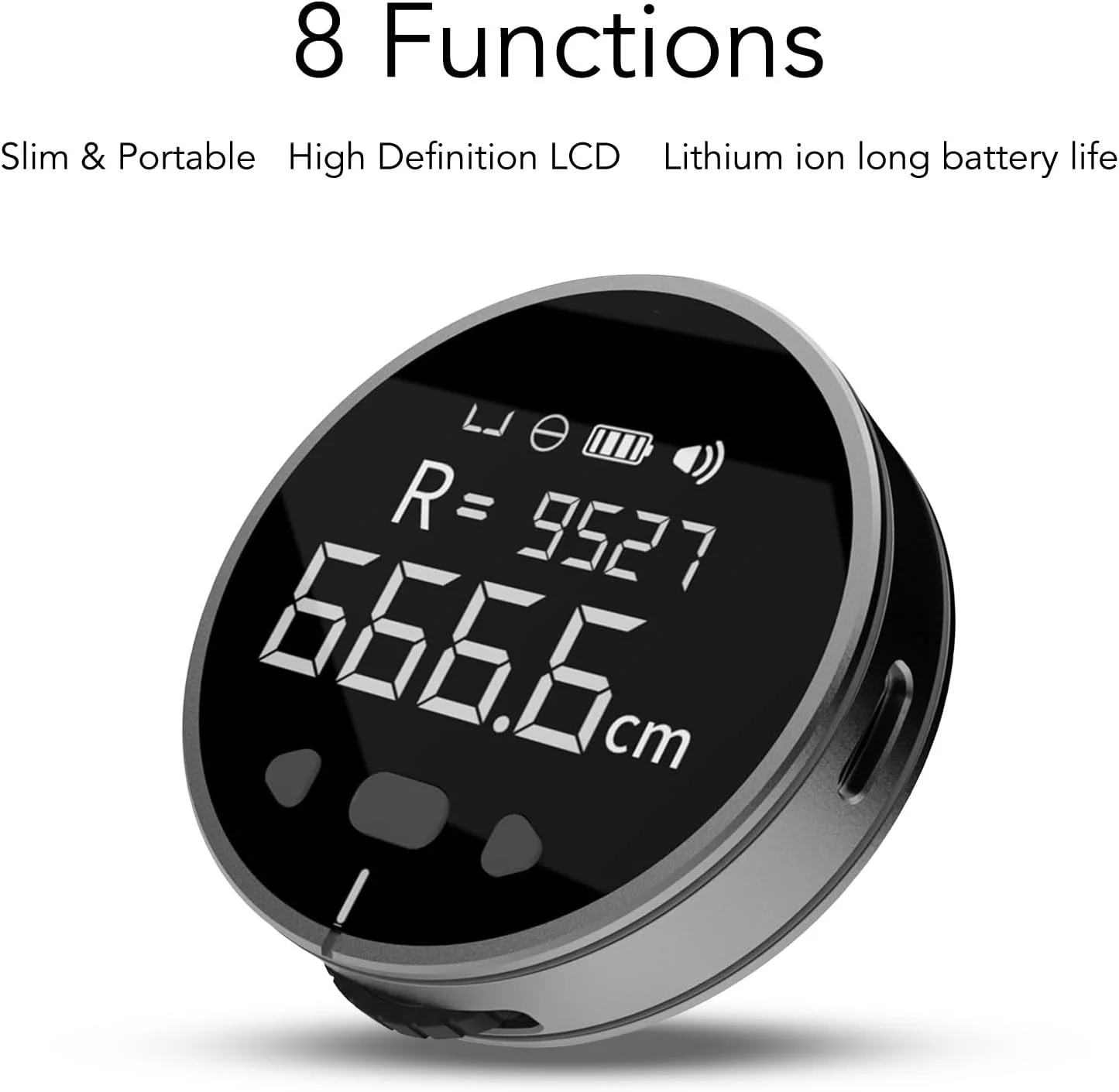 متر نواری دیجیتال با صفحه نمایش LCD، 100 متر، قابل شارژ، ابزار اندازه گیری مسافت های طولانی برای سطوح صاف، منحنی و قطر