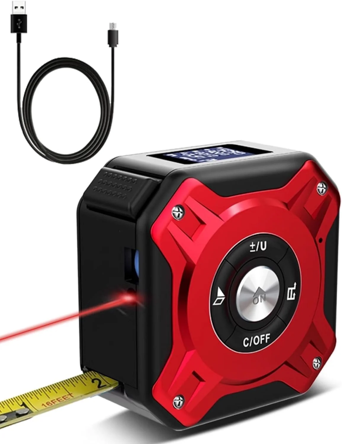 متر لیزری GOGOBAO، متر لیزری 43 متری و متر نواری 5 متری، ابزار اندازه گیری دیجیتال با دقت بالا، تغییر واحد Ft/Ft+in/in/M و حالت فیثاغورث، اندازه گیری فاصله، مساحت و حجم متر لیزری GOGOBAO، متر لیزری 43 متری و متر نواری 5 متری، ابزار اندازه گیری دیجیتال با دقت بالا، تغییر واحد Ft/Ft+in/in/M و حالت فیثاغورث، اندازه گیری فاصله، مساحت و حجم