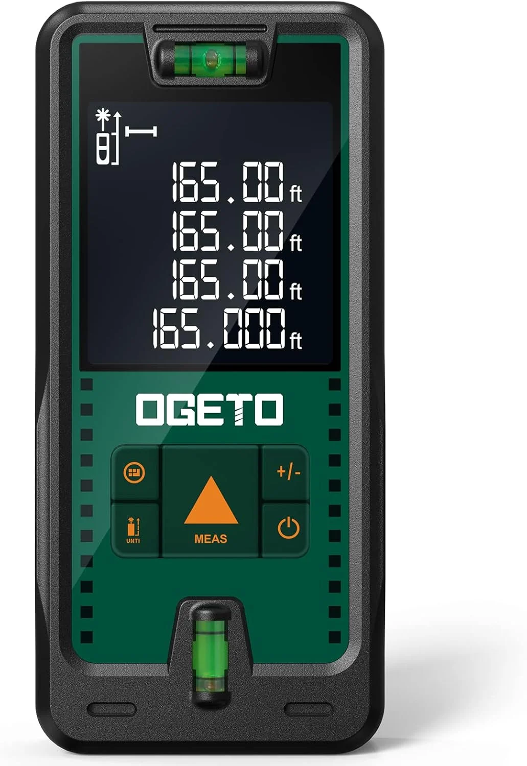 متر لیزری، متر فاصله دیجیتال لیزری اوگتو با 2 تراز حبابی، تغییر واحد M/in/Ft، LCD با نور پس زمینه و حالت فیثاغورس، اندازه گیری فاصله، مساحت و حجم متر لیزری، متر فاصله دیجیتال لیزری اوگتو با 2 تراز حبابی، تغییر واحد M/in/Ft، LCD با نور پس زمینه و حالت فیثاغورس، اندازه گیری فاصله، مساحت و حجم