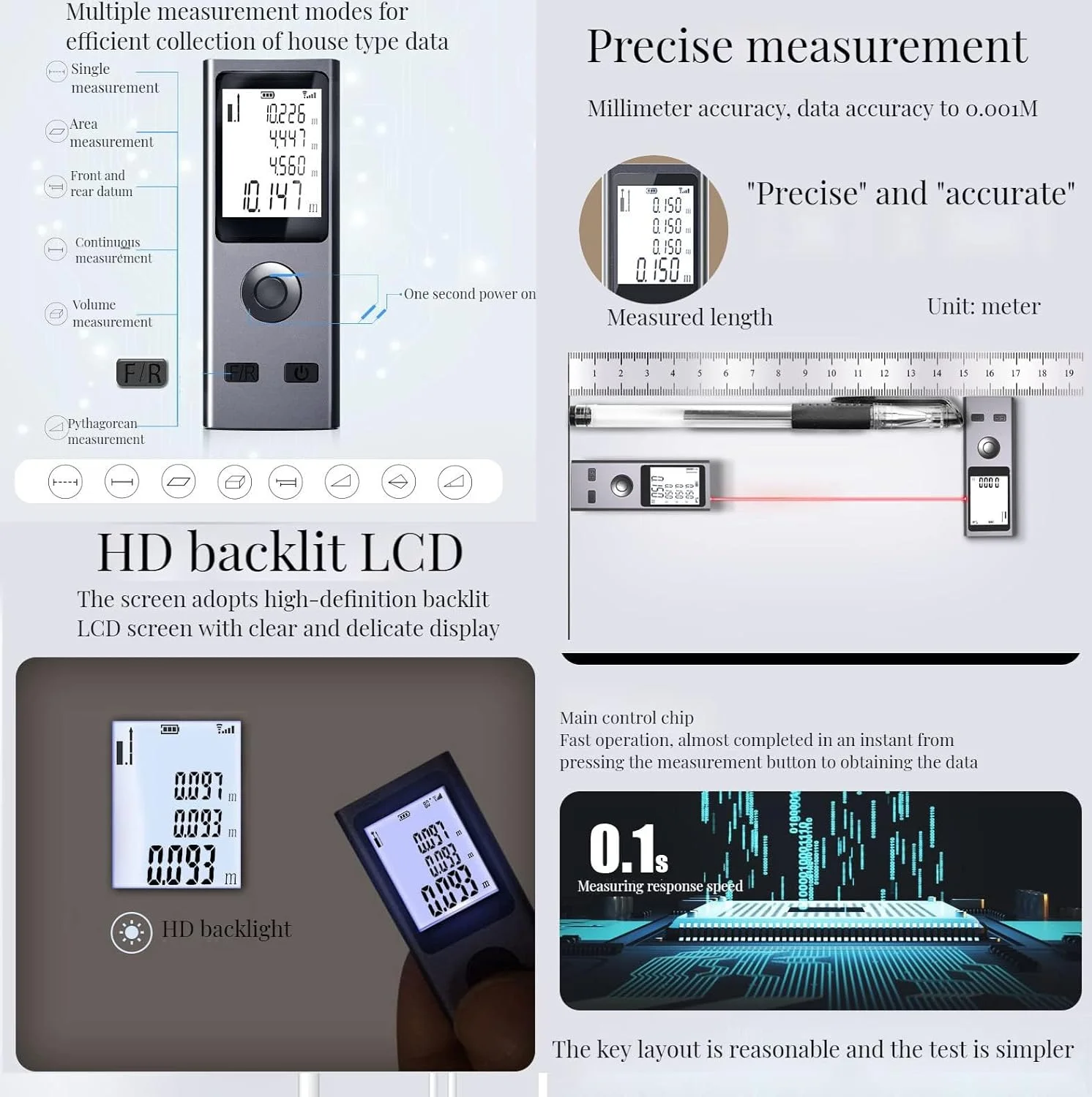 متر لیزری کوچک 30 متری Omana، دستگاه اندازه گیری هوشمند، قابل حمل، فاصله یاب دیجیتال، شارژ USB، دستی قابل شارژ متر لیزری کوچک 30 متری Omana، دستگاه اندازه گیری هوشمند، قابل حمل، فاصله یاب دیجیتال، شارژ USB، دستی قابل شارژ