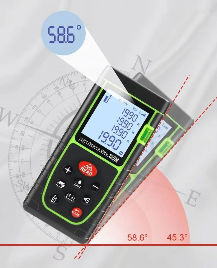 متر لیزری دیجیتال 40 متری، ابزار اندازه گیری مساحت و حجم