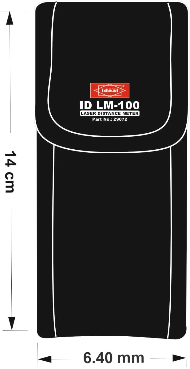 متر لیزری IDEAL POWER TOOLS مدل ID LM-100 با برد 100 متر - دقیق، چند منظوره با تراز الکترونیکی، طراحی بادوام و کاربری آسان