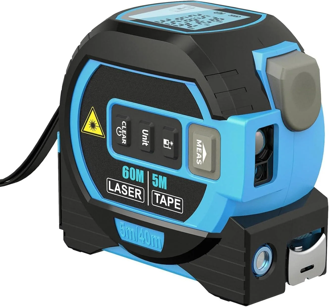 متر لیزری 3 در 1 Almighty Ruler، متر لیزری Almighty Tools، اندازه گیری لیزری با دقت بالا 196/131 فوت و متر نواری دستی 16 فوت (آبی - 196 فوت/60 متر) متر لیزری 3 در 1 Almighty Ruler، متر لیزری Almighty Tools، اندازه گیری لیزری با دقت بالا 196/131 فوت و متر نواری دستی 16 فوت (آبی - 196 فوت/60 متر)