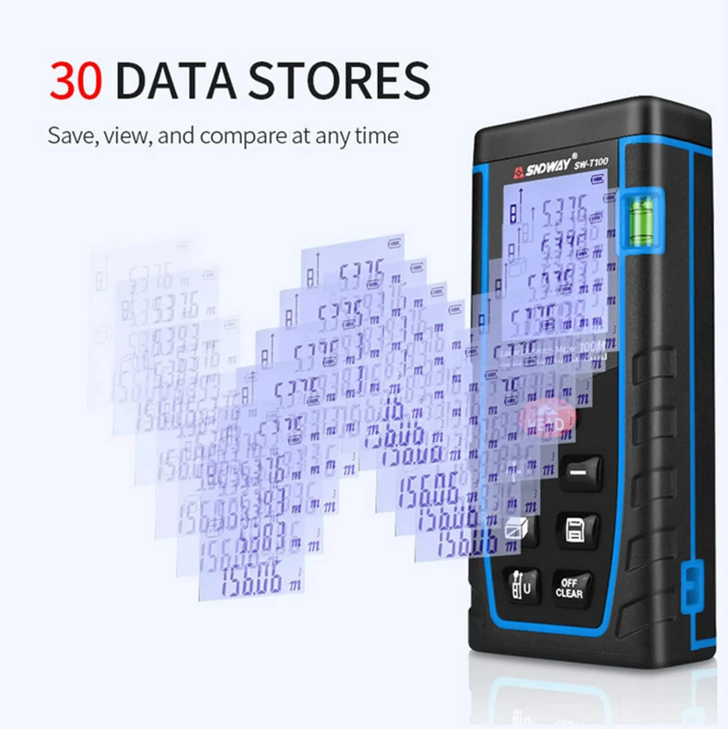 متر لیزری SKEIDO، ابزار اندازه گیری فاصله 100 متری، متر دیجیتال کوچک لیزری مدل SW-T100