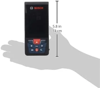 متر لیزری حرفه ای بوش مدل GLM 150-27C (دارای دوربین داخلی، باتری 3.6 ولت داخلی، برد تا 150 متر، مقاوم، IP54، ± 1.5mm*، حلقه، کیف)