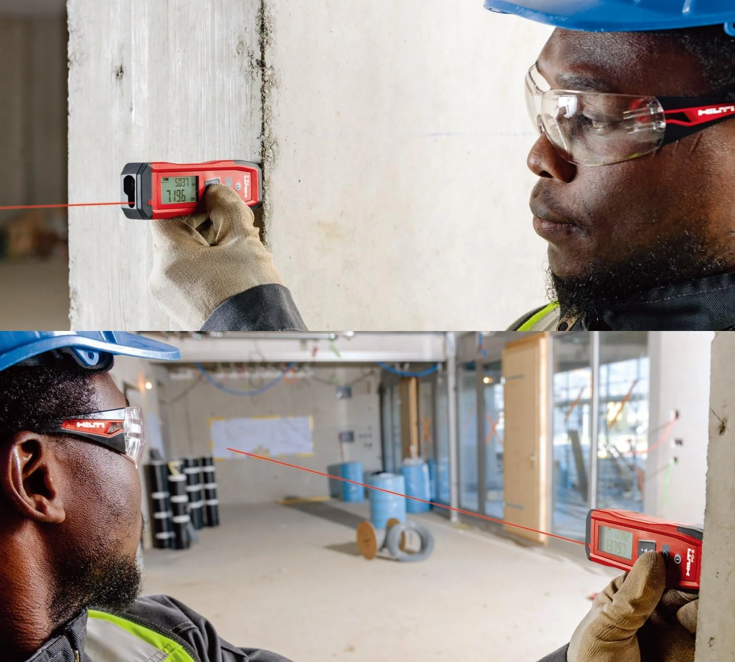 متر لیزری دستی هیلتی مدل PD-S با برد 60 متر، ابزار اندازه گیری مساحت و فاصله یاب